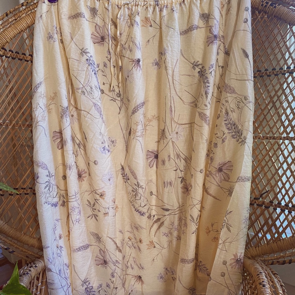 H&M cream and lavender skirt
